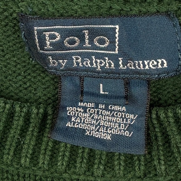 Polo by Ralph Lauren Boys Lg. Green Striped Cotton Sweater Flesh Pony Mini Prep - Picture 3 of 9